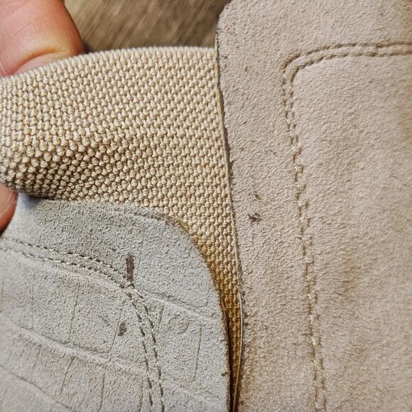 Dolce Vita Boots Womens Size 8.5 Ivory Suede Chelsea Wedge Lug Sole Pull On - Picture 13 of 16